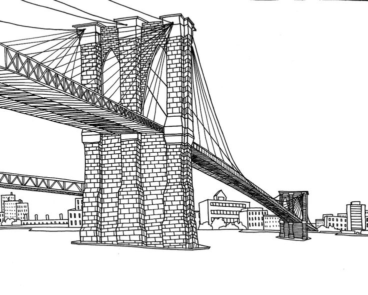 Coloriage d'un pont majestueux sur un paysage pittoresque