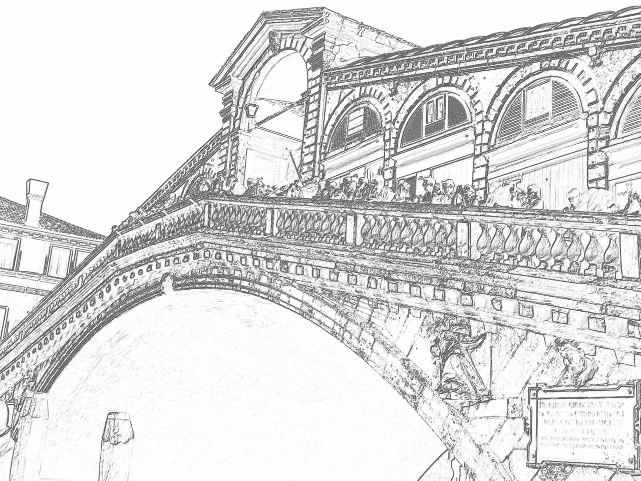 Coloriage d'un pont majestueux au-dessus d'une rivière