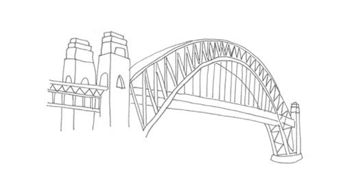 Coloriage d'un pont élégant surplombant une rivière paisible