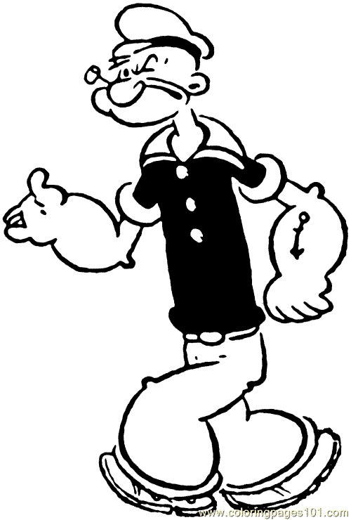 Popeye en pleine action avec un marin sur fond maritime