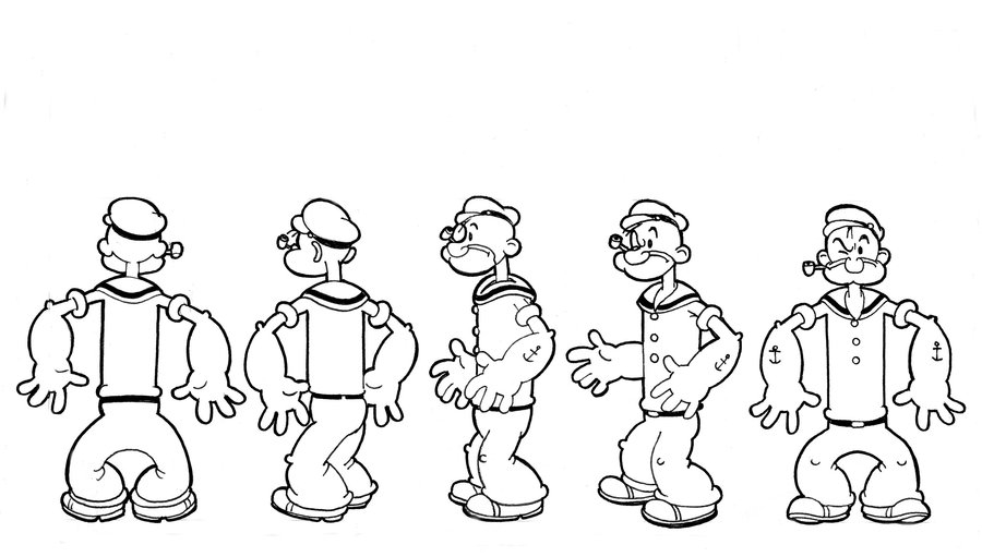 Popeye, le marin fort et déterminé, prêt à relever un défi