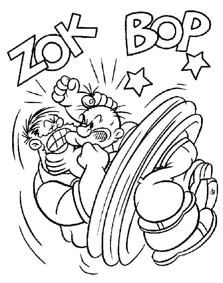 Popeye en pleine action avec un empanadas à la main dans un décor marin