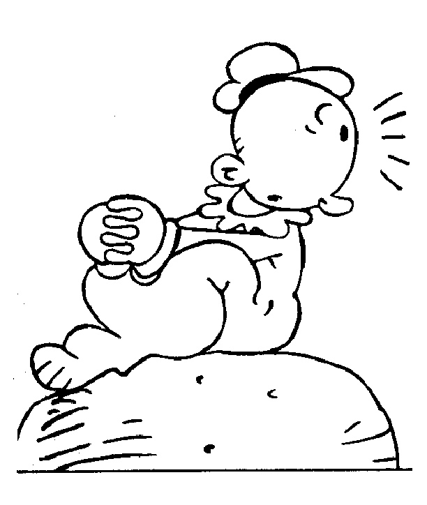 Popeye en pleine action, prêt à défendre son royaume marin