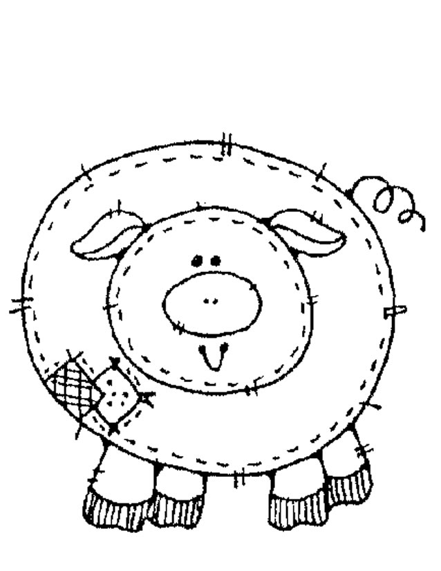 Un porc joyeux dans un décor pastoral