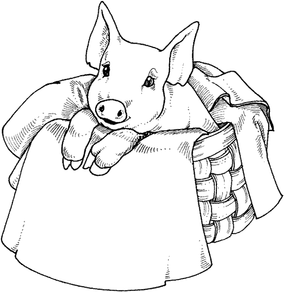 Un porc joyeux se prélassant dans un champ verdoyant