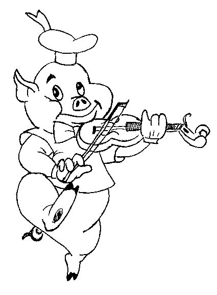 Coloriage d'un porc mignon en pleine nature