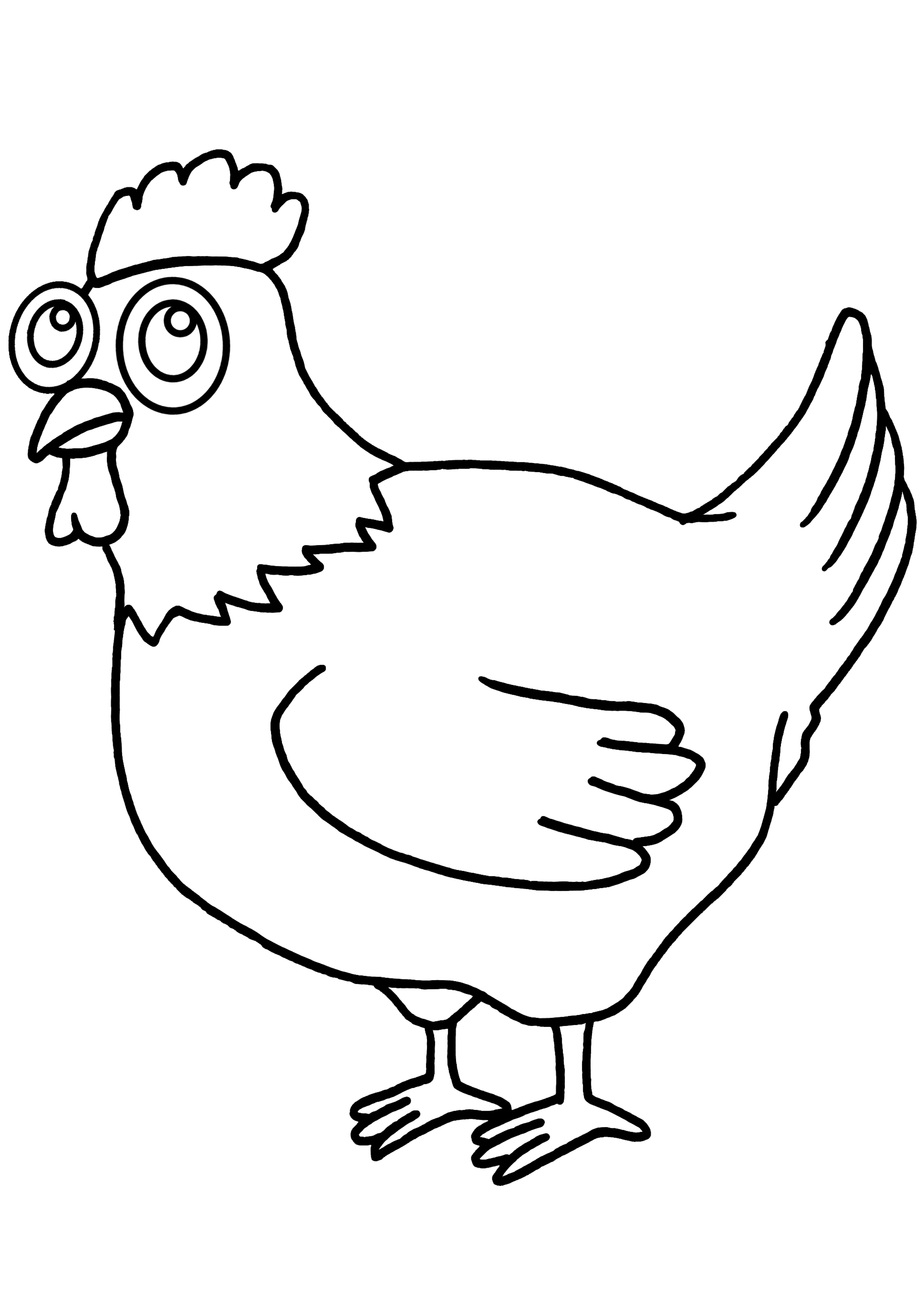 Coloriage d'une poule sur un fond simple