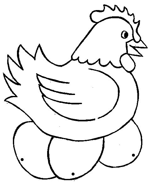 Coloriage d'une poule dans son environnement naturel