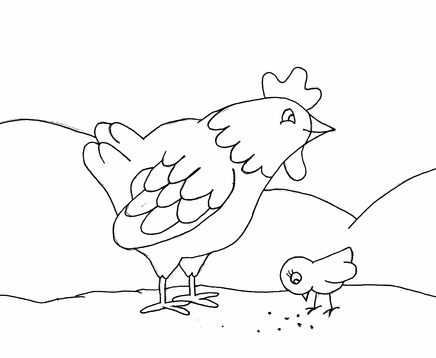 Coloriage de poule sur un fond simple et accueillant Coloriage de poule sur un fond simple et accueillant