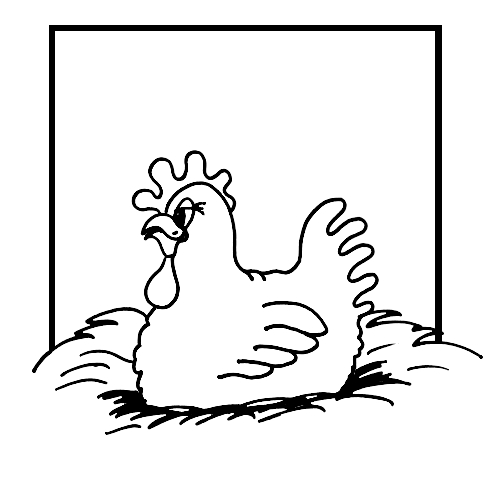 Coloriage d'une poule en pleine nature
