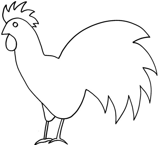 Coloriage d'une poule dans un décor pastoral
