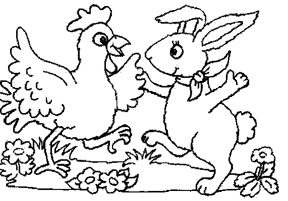 Coloriage d'une poule sur un fond simple