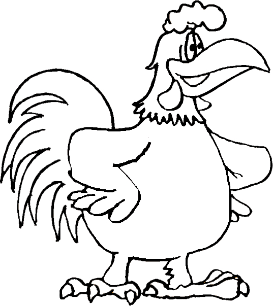 Coloriage d'une poule en pleine nature