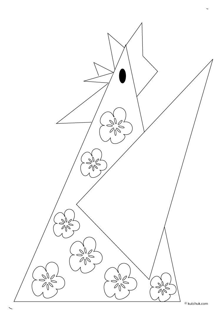 Coloriage d'une poule sur un fond simple