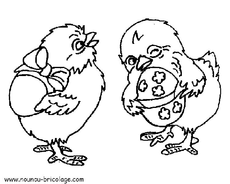 Coloriage d'une poule sur un fond simple