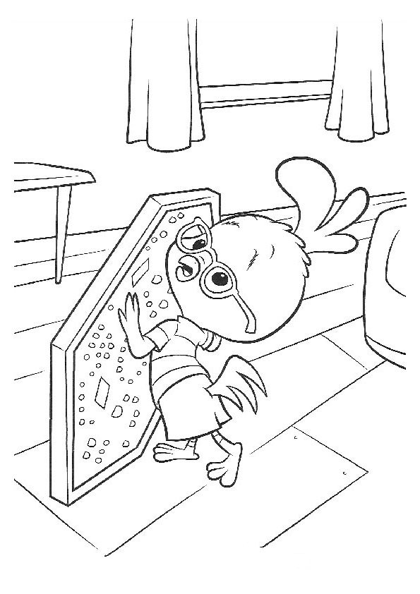 Coloriage d'une poule sur un fond simple