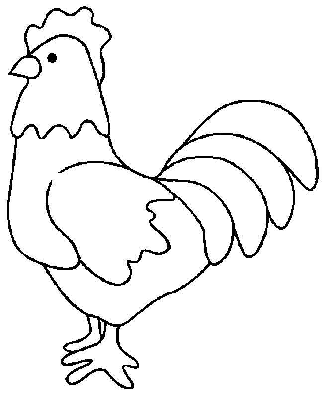 Coloriage d'un poulet en pleine nature