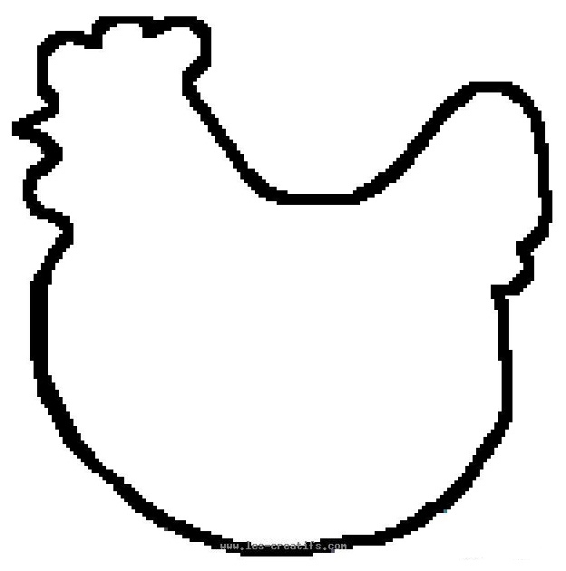 Coloriage d'un poulet joyeux dans un environnement champêtre