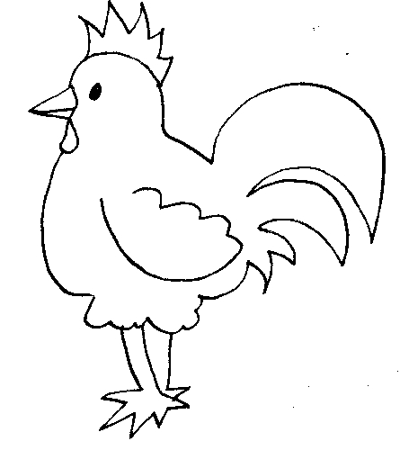 Coloriage d'un poulet en pleine nature