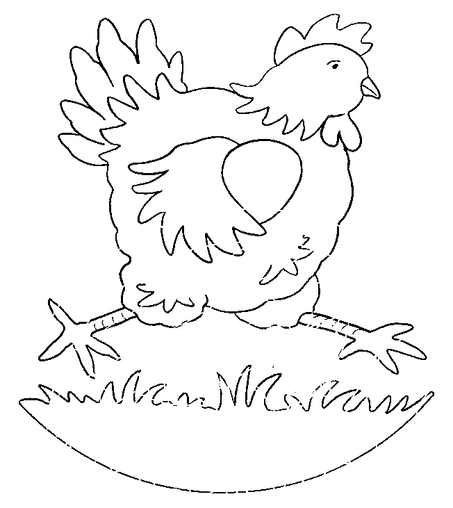 Un poulet joyeux se promène dans un champ verdoyant