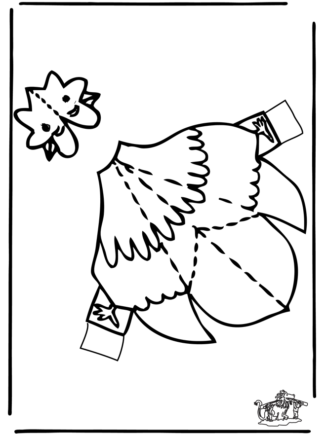 Un poulet joyeux dans un paysage campagnard