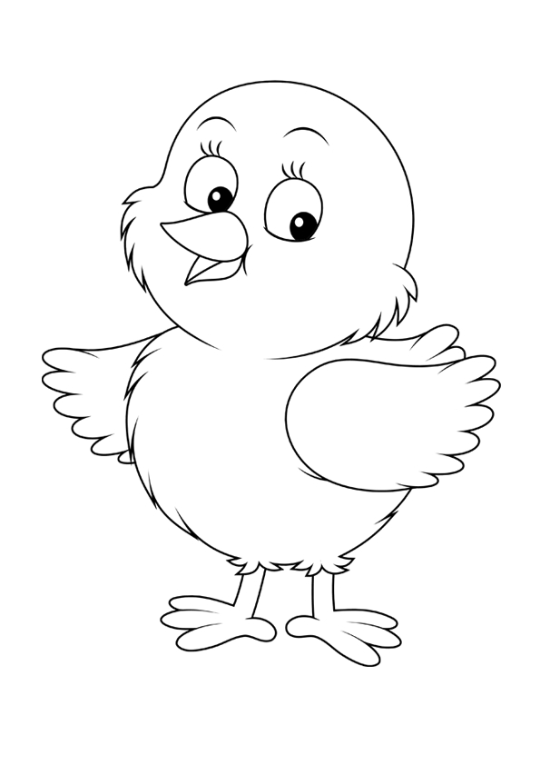 Un poussin joyeux se prélassant dans un décor printanier