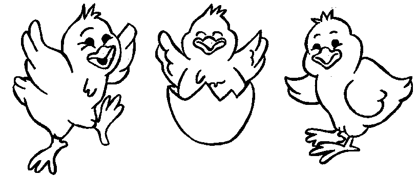 Coloriage d'un poussin joyeux dans un environnement printanier
