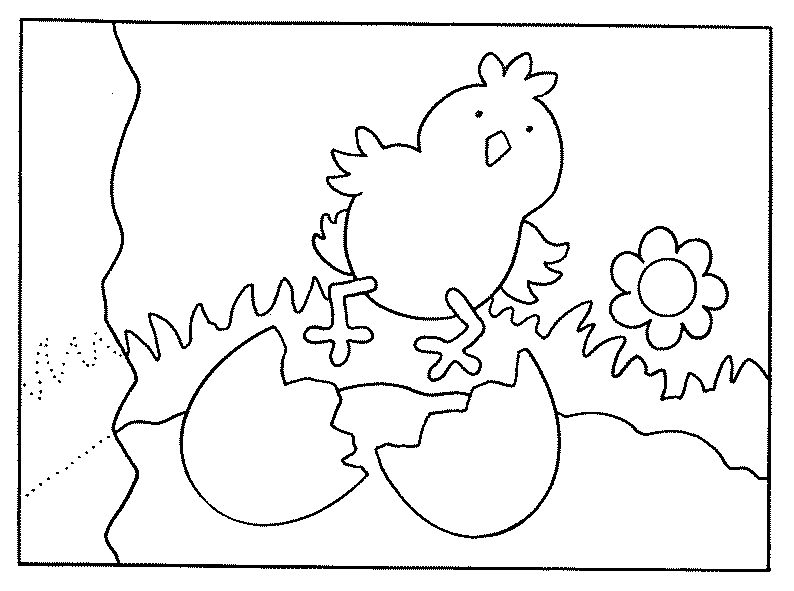 Un poussin joyeux se tenant sur un brin d'herbe