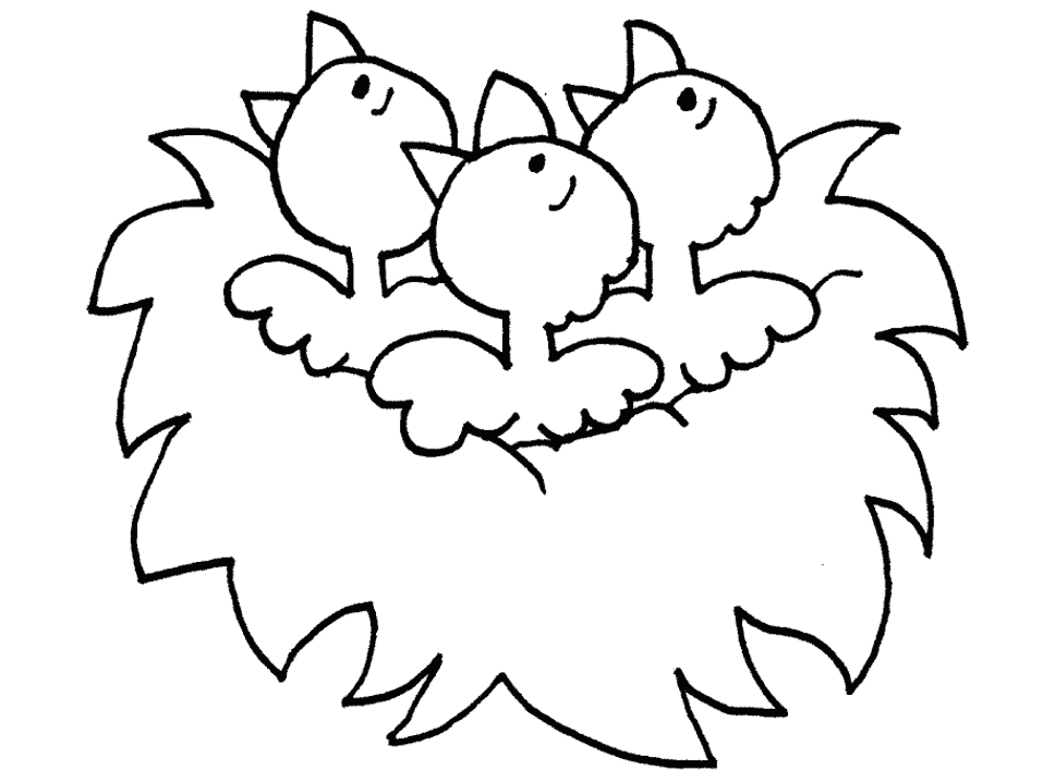 Coloriage d'un poussin mignon dans un décor printanier