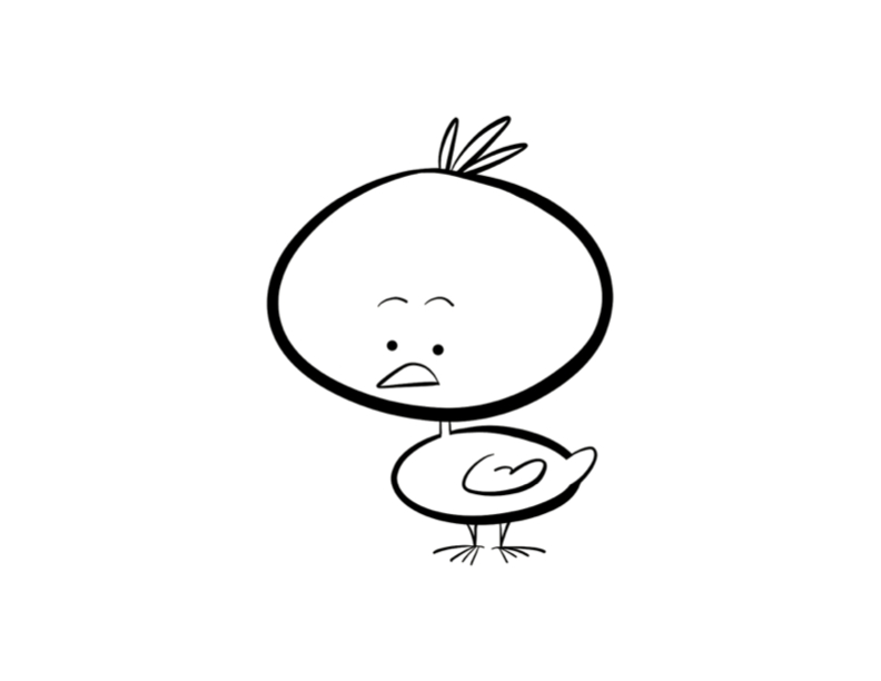 Un poussin joyeux dans un décor printanier