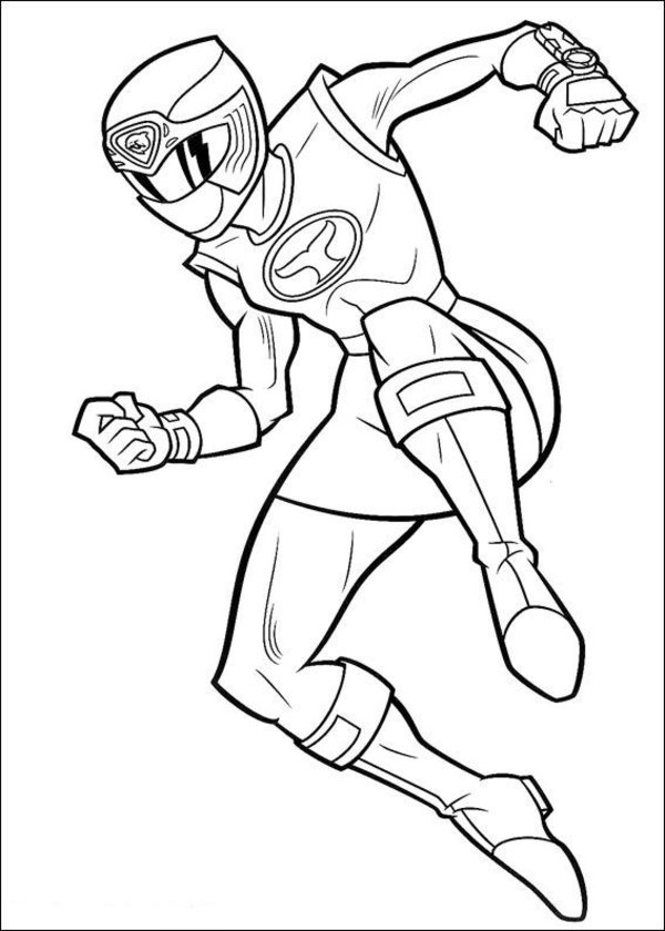 Coloriage des Power Rangers en pleine action au combat