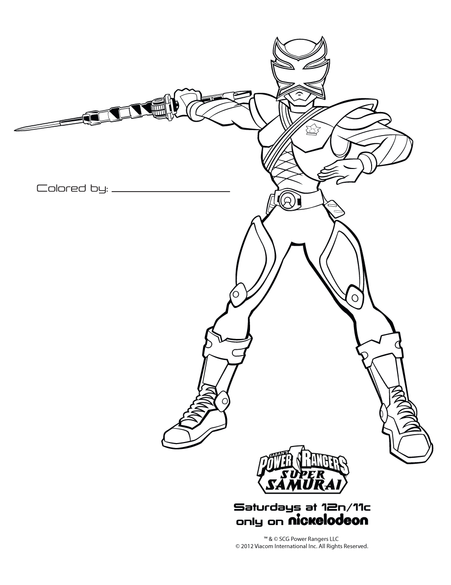 Coloriage des Power Rangers en pleine action avec leurs costumes emblématiques