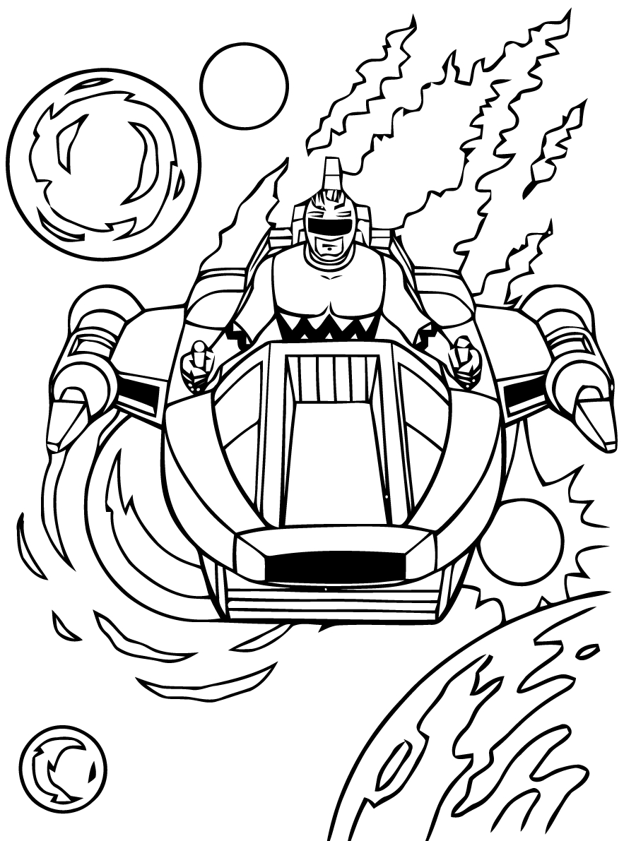 Coloriage de Power Rangers en action dans un décor urbain