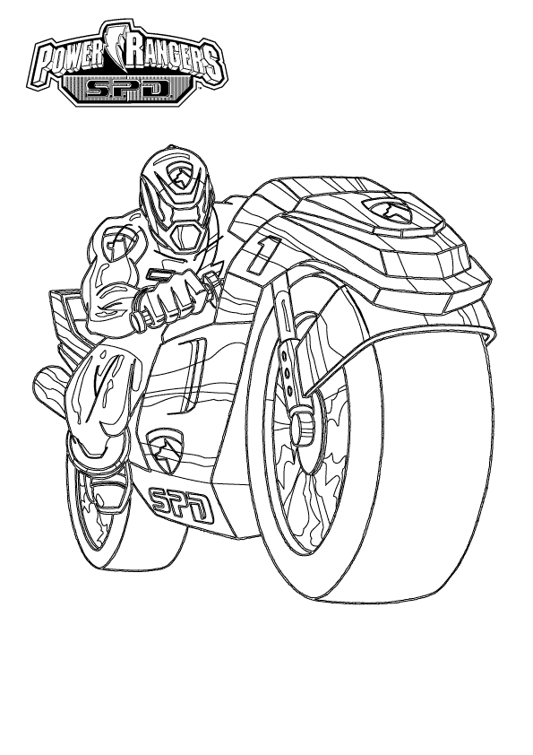 Coloriage des Power Rangers en pleine action dans un décor urbain
