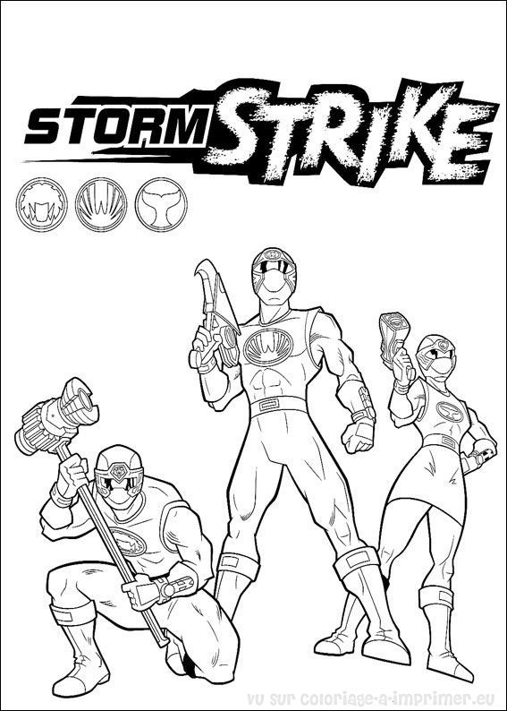 Coloriage des Power Rangers en pleine action dans un décor urbain