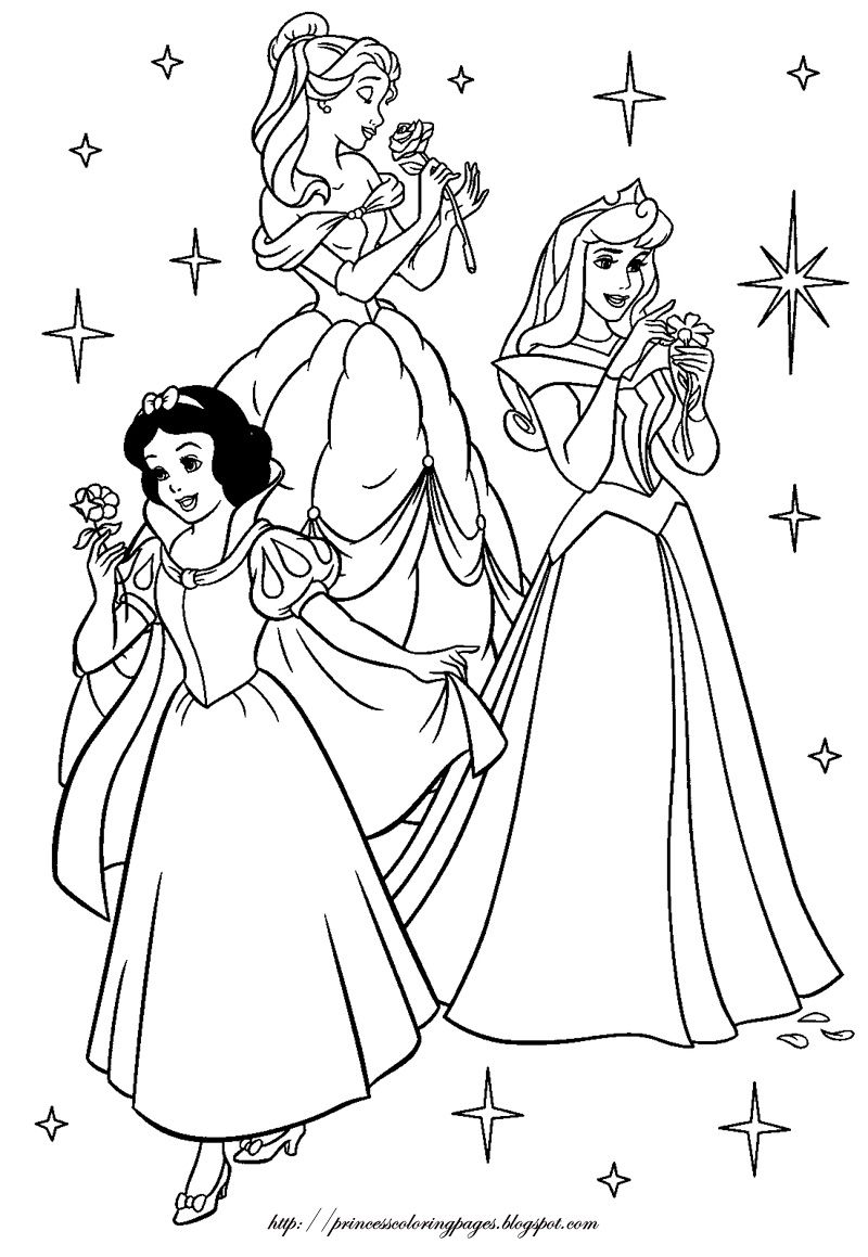 Coloriage d'une princesse dans un jardin fleuri