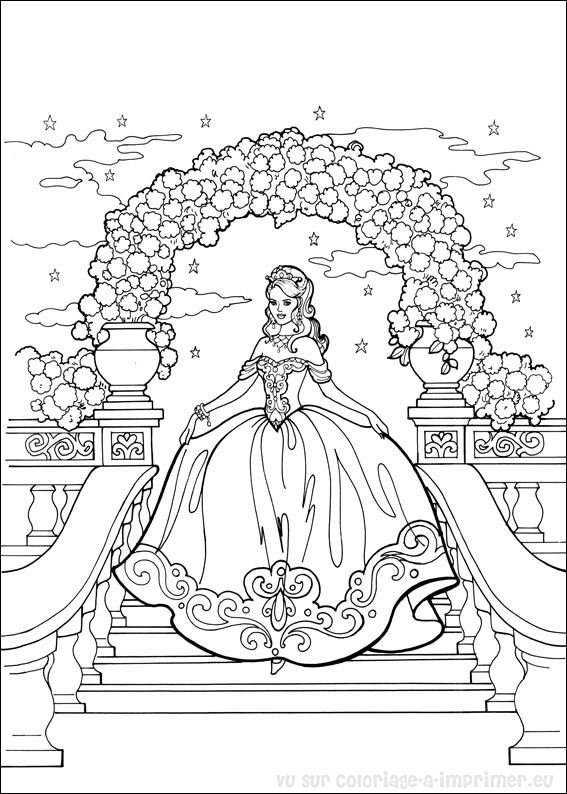 Coloriage d'une princesse dans un jardin enchanté Coloriage d'une princesse dans un jardin enchanté