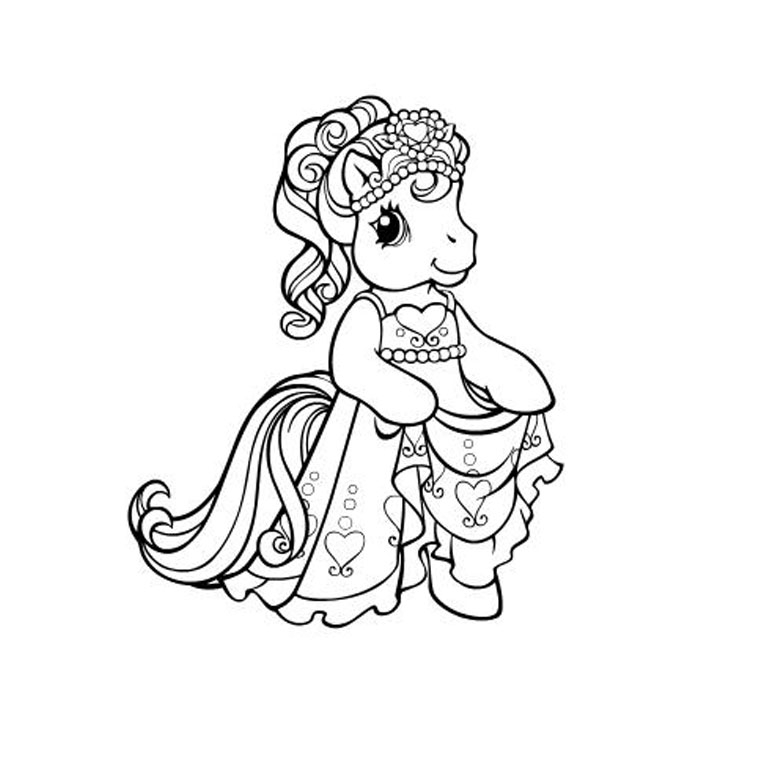 Coloriage d'une princesse dans un jardin fleuri