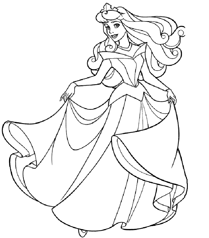 Coloriage d'une princesse dans un décor de château