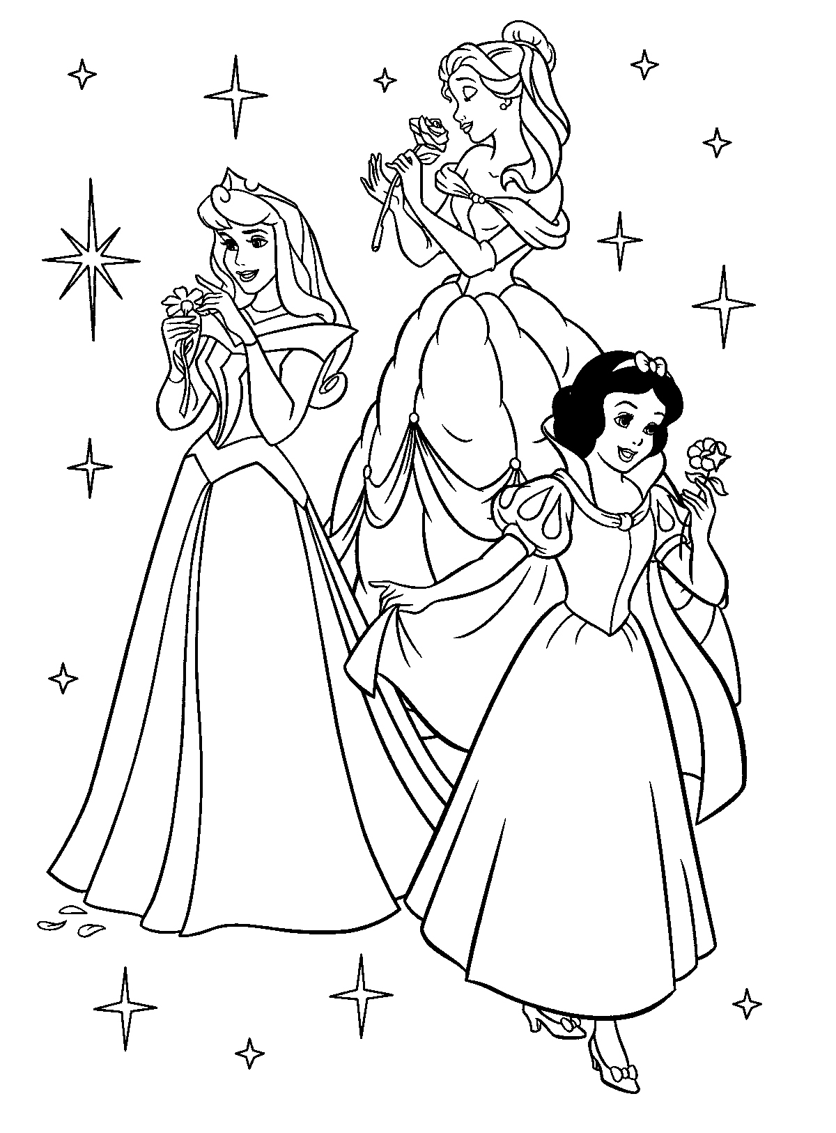 Coloriage d'une princesse élégante dans un décor royal