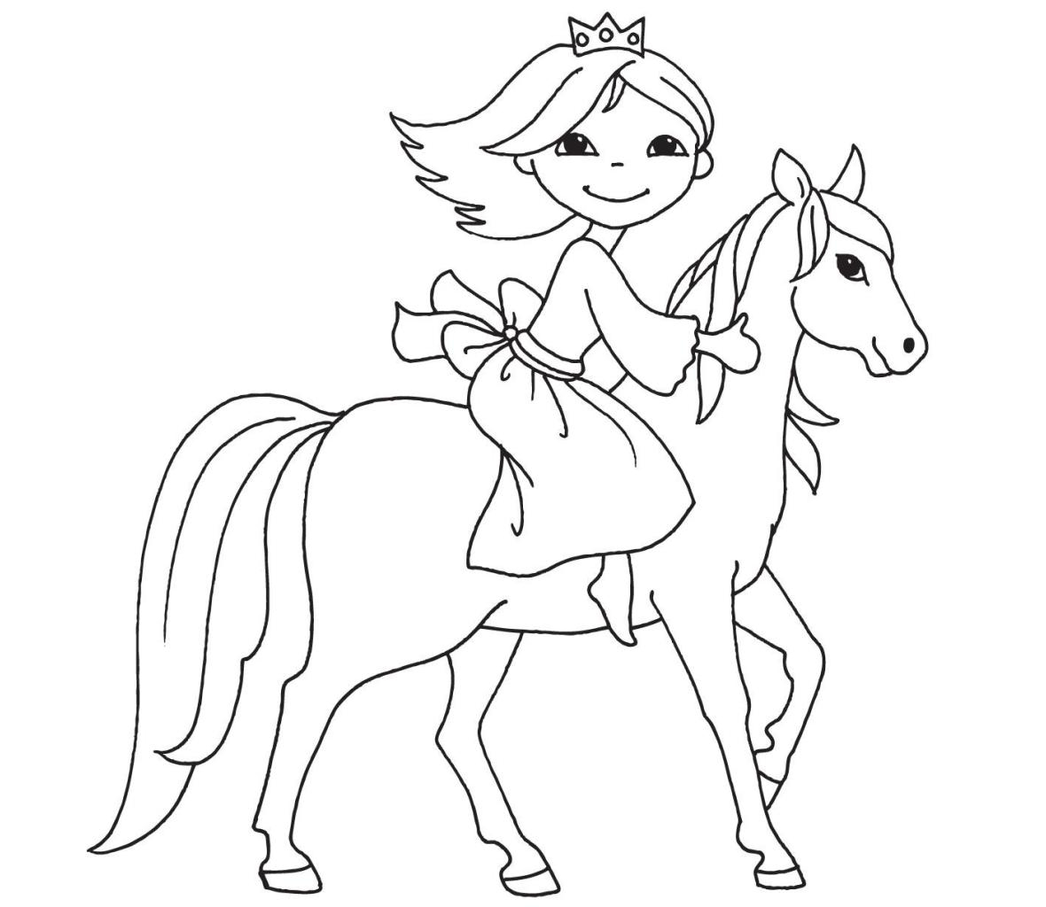 Coloriage d'une princesse dans un jardin enchanteur