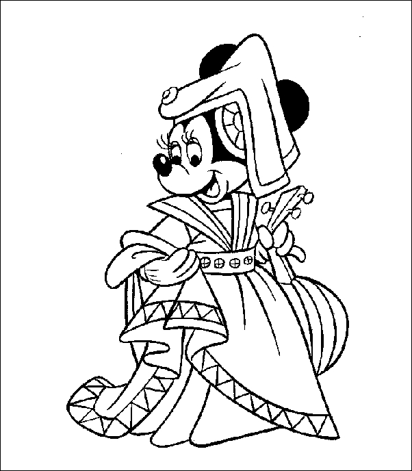 Coloriage d'une princesse dans un environnement royal