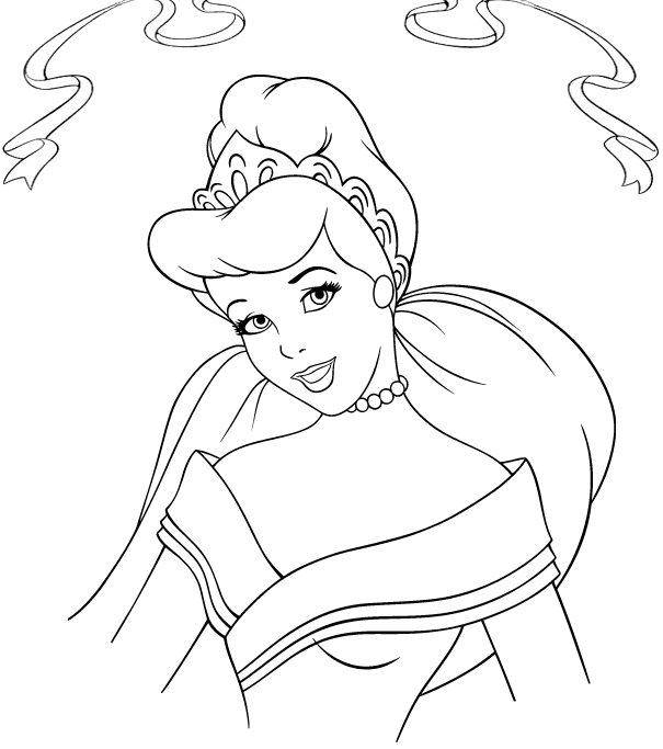 Coloriage d'une princesse dans un décor de château Coloriage d'une princesse dans un décor de château