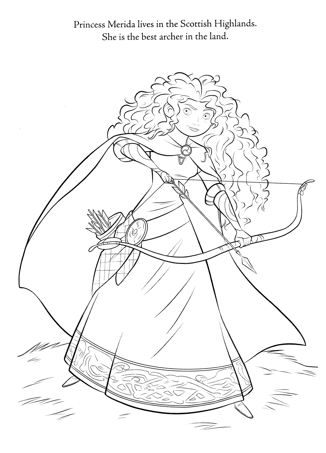 Coloriage d'une princesse dans un jardin fleuri