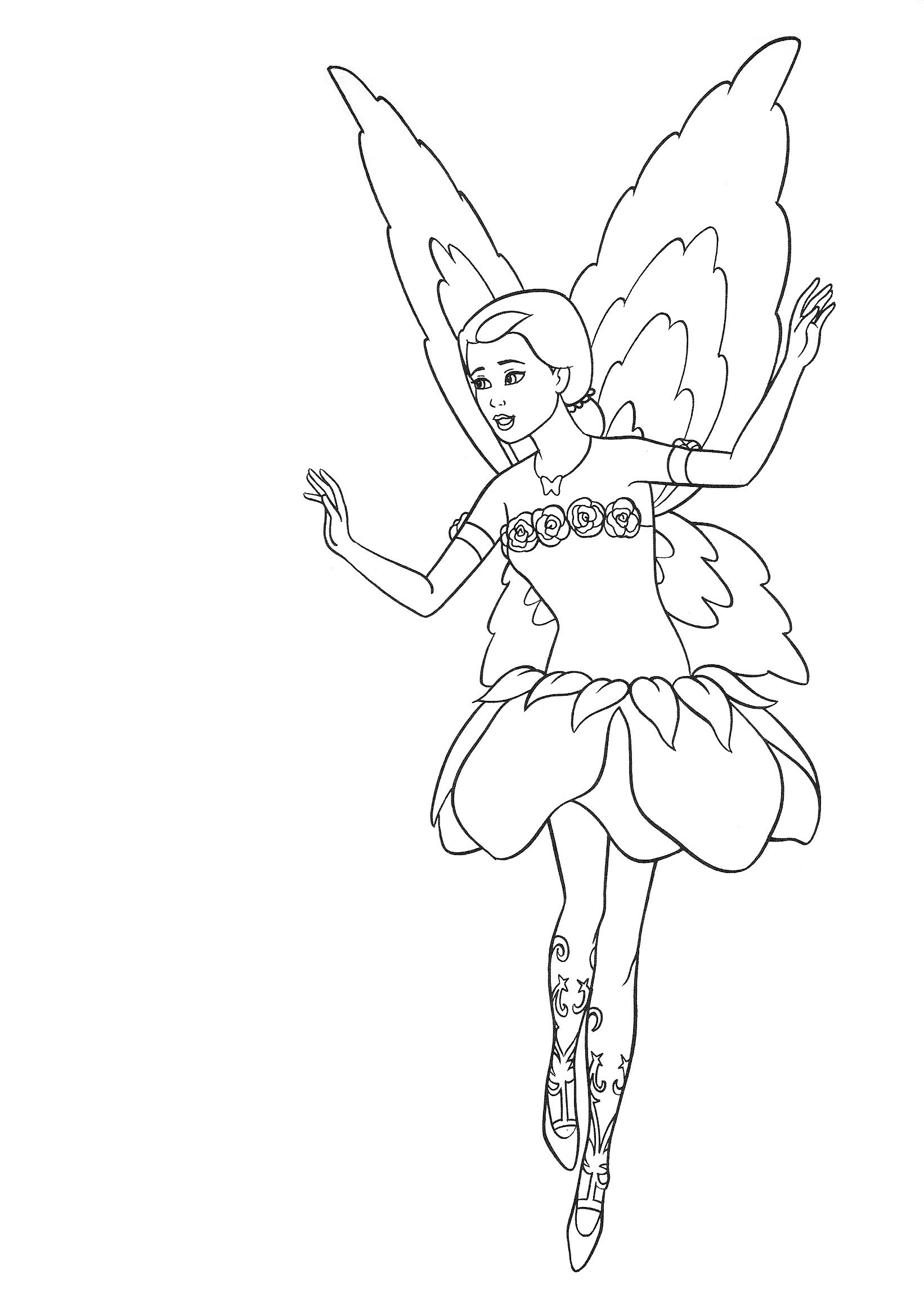 Coloriage d'une princesse dans un jardin fleuri