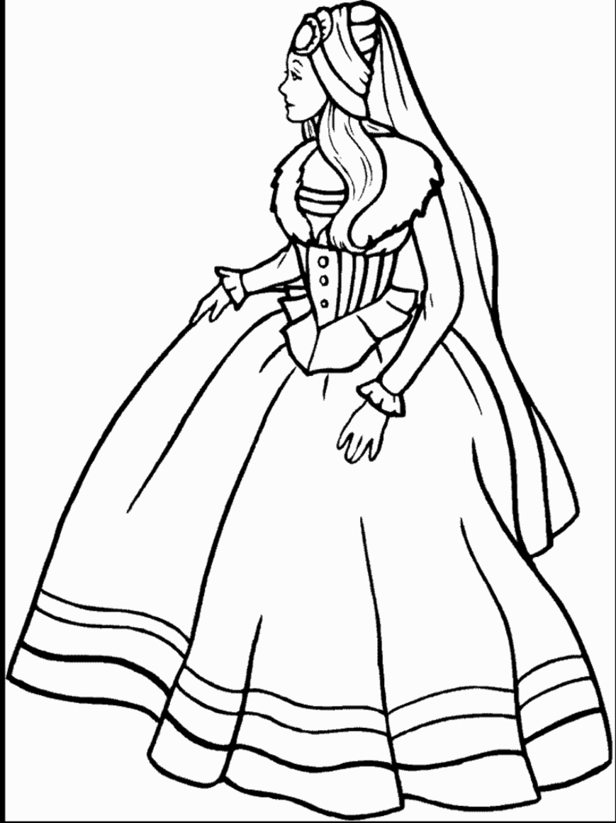 Coloriage d'une princesse dans un jardin enchanté Coloriage d'une princesse dans un jardin enchanté