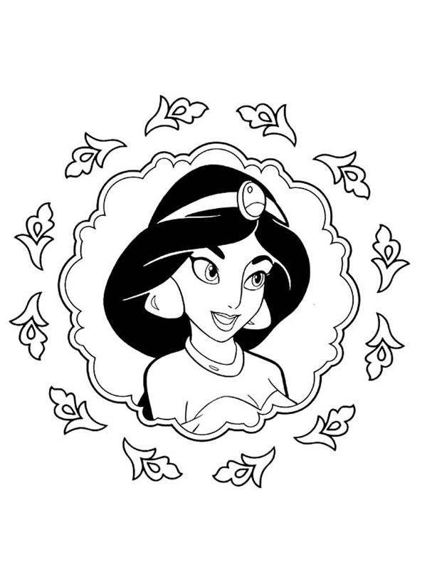 Coloriage d'une princesse dans un jardin féerique