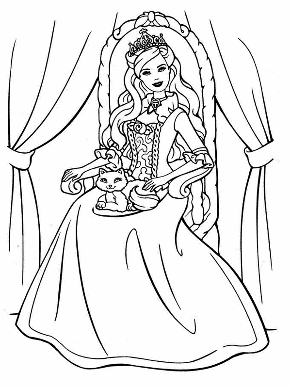 Coloriage d'une princesse élégante dans un décor de jardin Coloriage d'une princesse élégante dans un décor de jardin