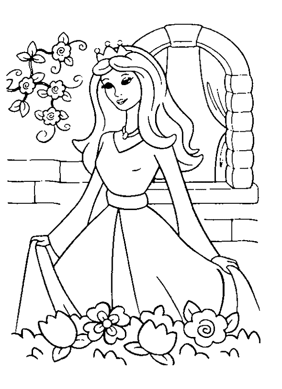 Une princesse souriante dans son jardin fleuri