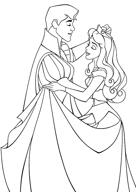 Coloriage d'une princesse dans son château avec un dragon